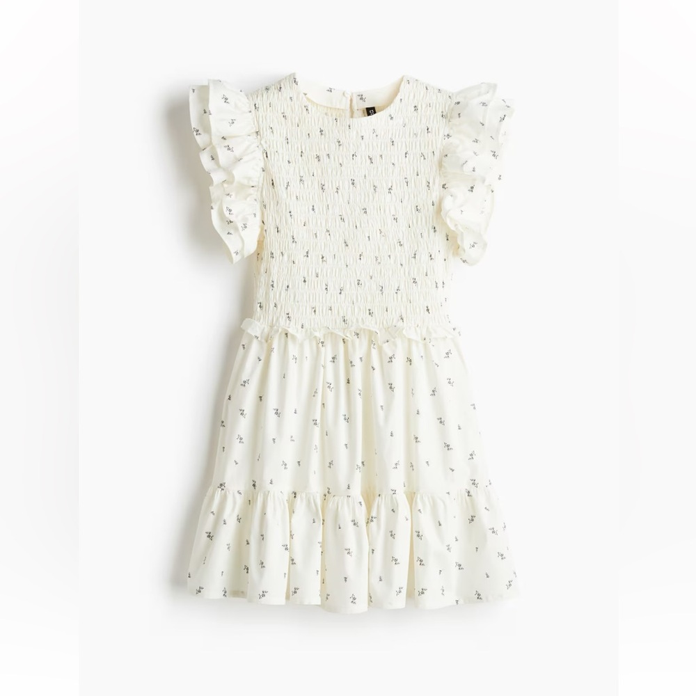 H&M Flutter-sleeved Poplin Dress